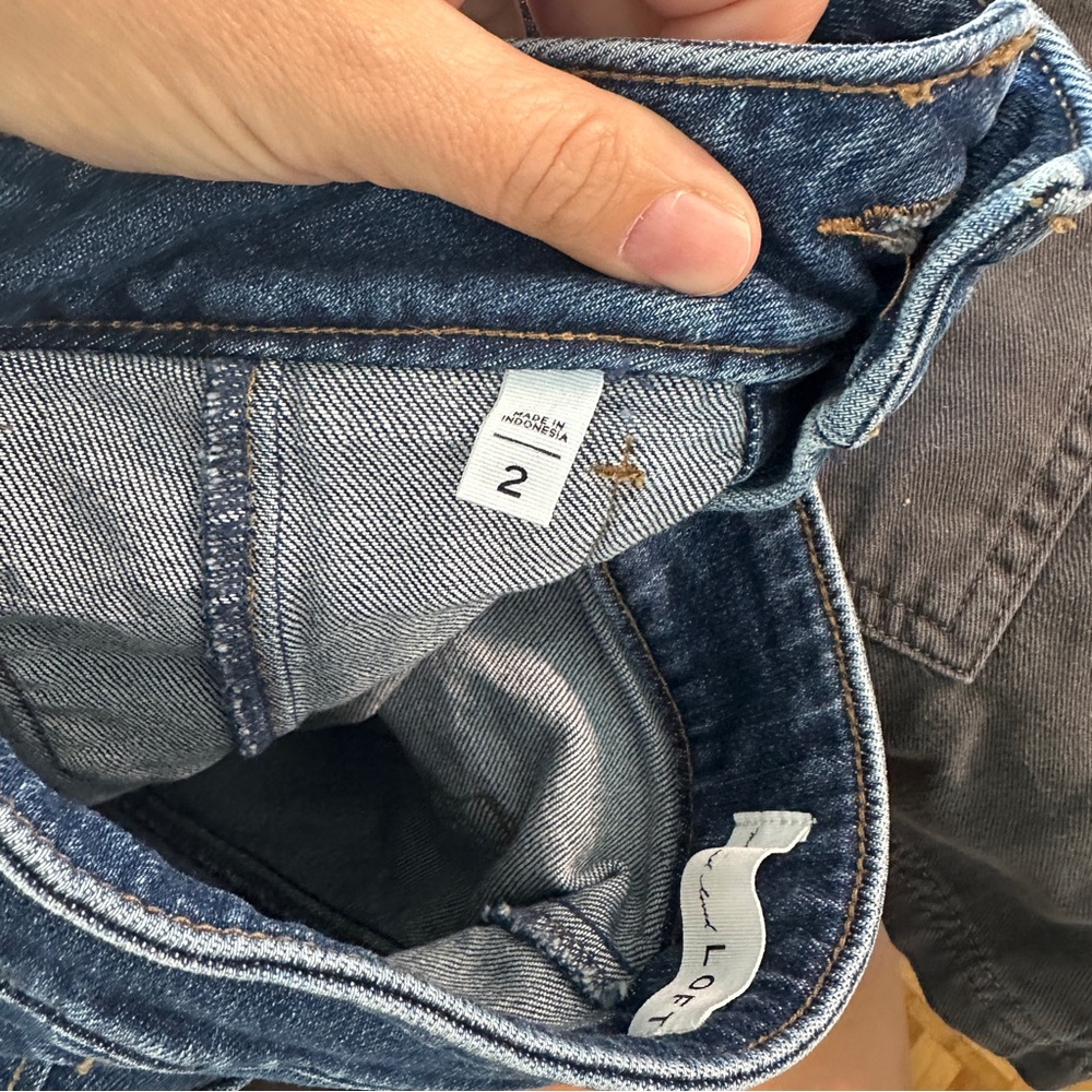 LOFT A-Line Denim Mini Skirt - Picture 4 of 4